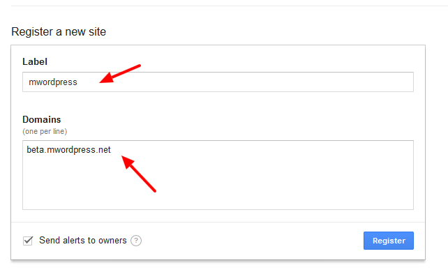 google reCAPTCHA register site