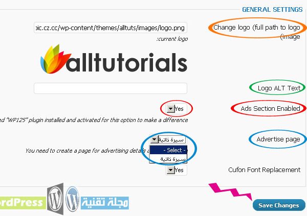 alltutos page options1 - مجلة ووردبريس