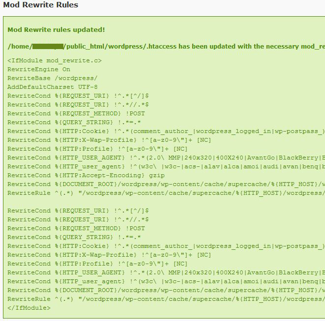 wp super cache mod rewrite rules updated - مجلة ووردبريس