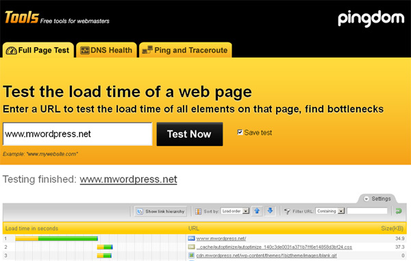 PingDom Tools - مجلة ووردبريس