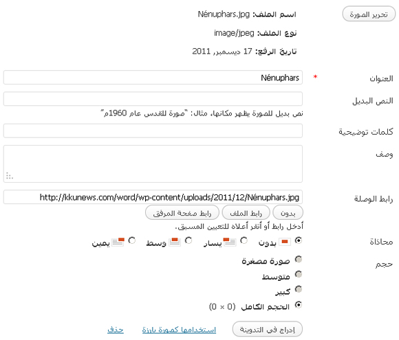 مشكلة اختفاء الصورة او الحذف عند رفع في ووردبريس 3.3 مشكلة رفع الصور