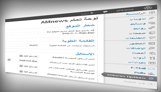 amnews option panel - مجلة ووردبريس