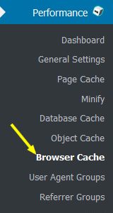 w3 total cache menu browser cache - مجلة ووردبريس
