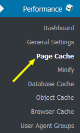w3 total cache menu page cache - مجلة ووردبريس