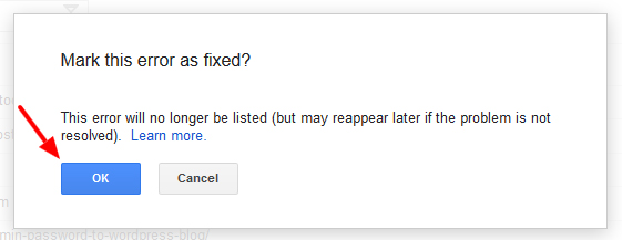 Search Console Crawl Errors mark message - مجلة ووردبريس