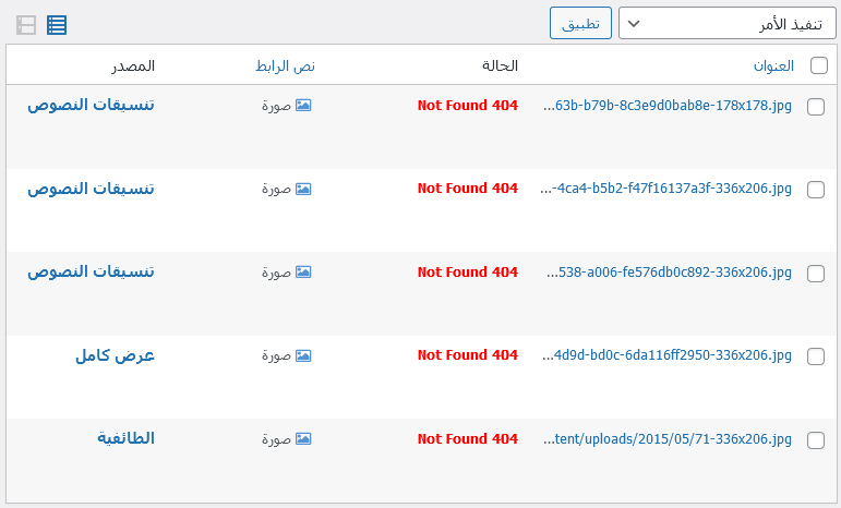 broken link checker after find and replace old size - مجلة ووردبريس