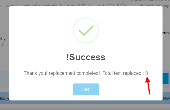 find and replace in DB success mesage - مجلة ووردبريس